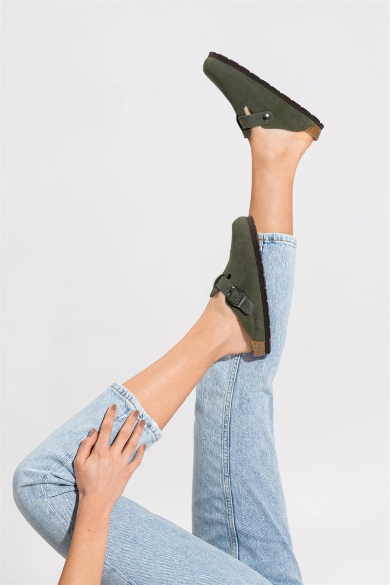 Rohde Alba Clog - Velours - Khaki