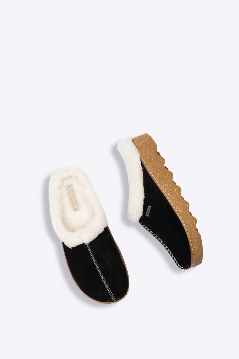 Rohde Foggia Clog - Velours - Schwarz