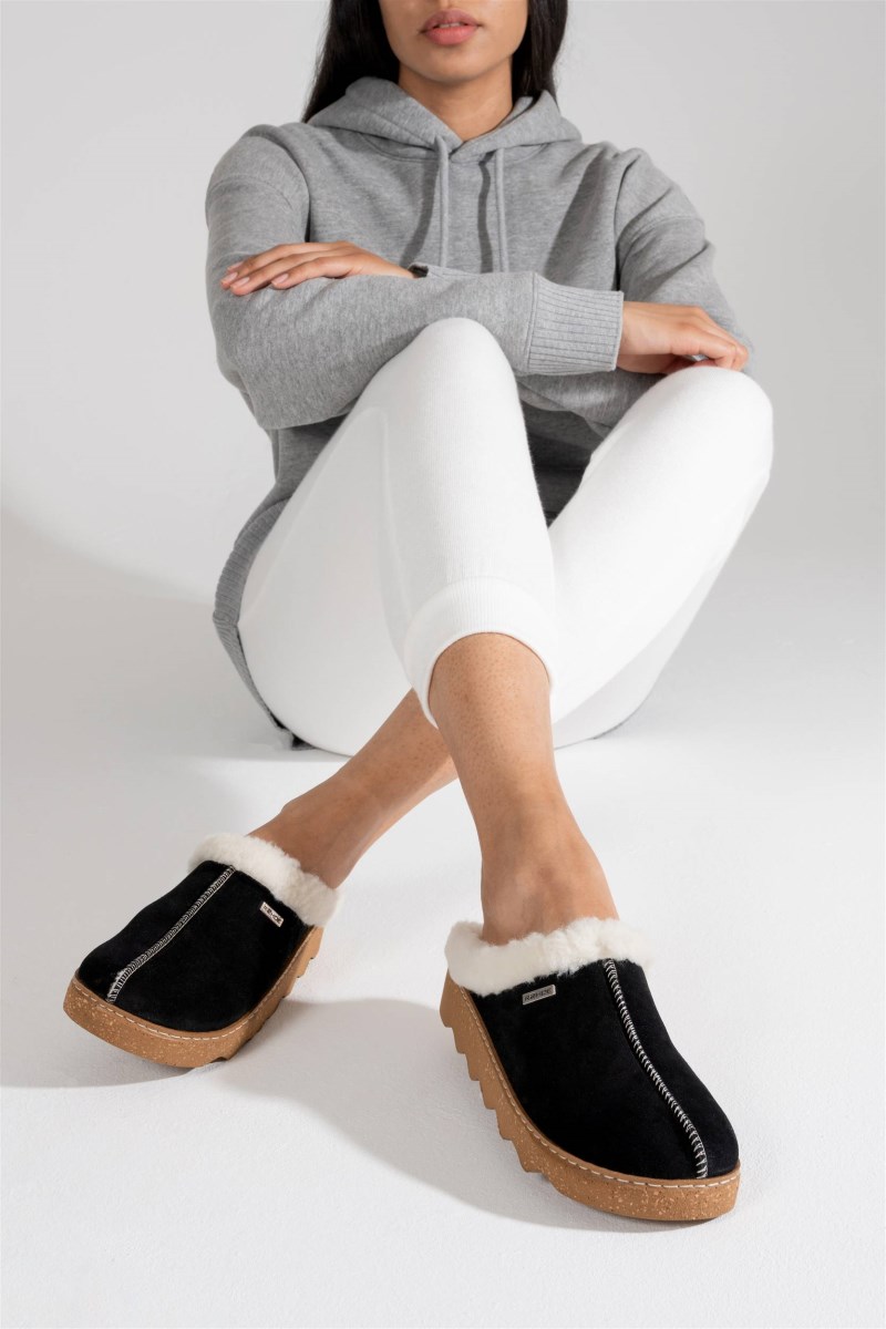 Rohde Foggia Clog - Velours - Schwarz