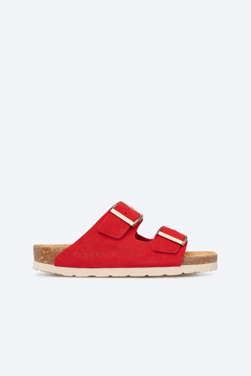 Rohde Alba Zweiriemer - Velours - Rot