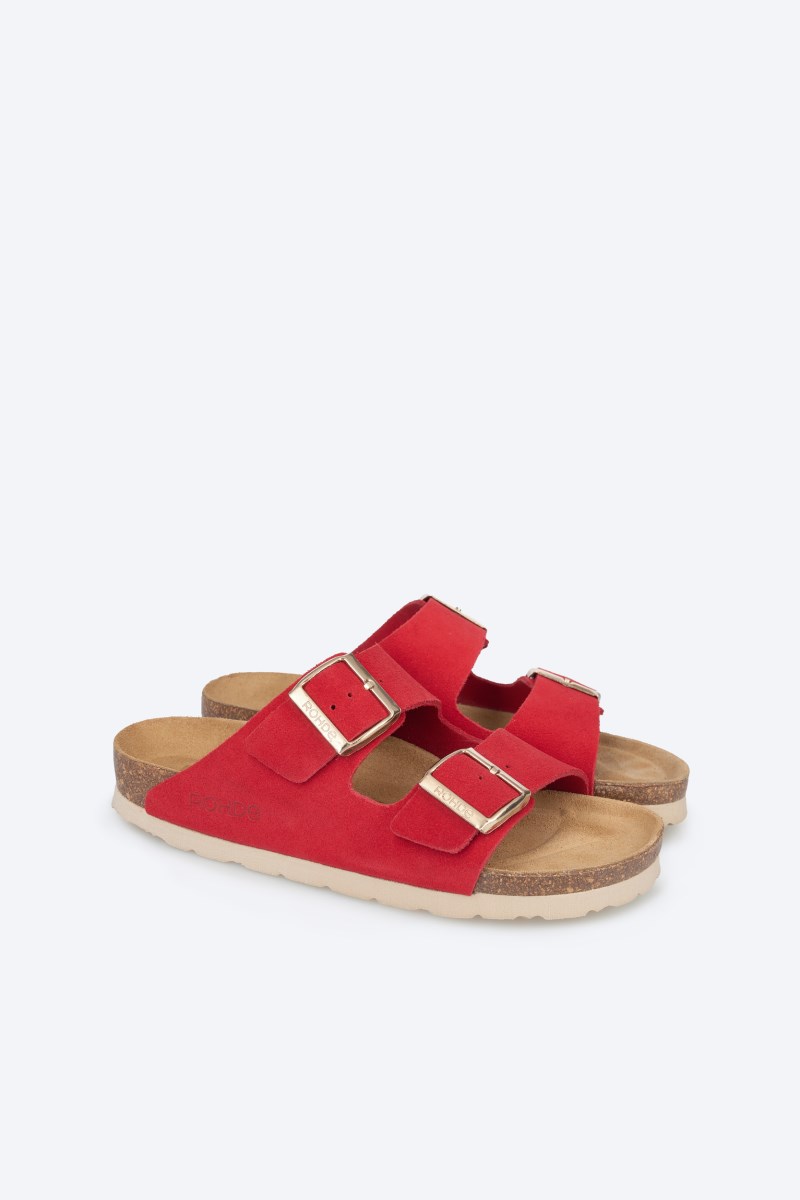Rohde Alba Zweiriemer - Velours - Rot
